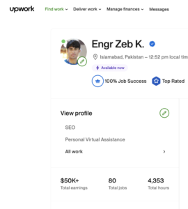 SEO in upwork
